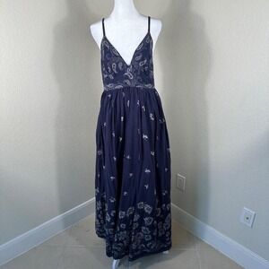 Gap Babydoll Maxi Dress Womens Medium Blue Y2K Boho Whimsical Beachwear Casual